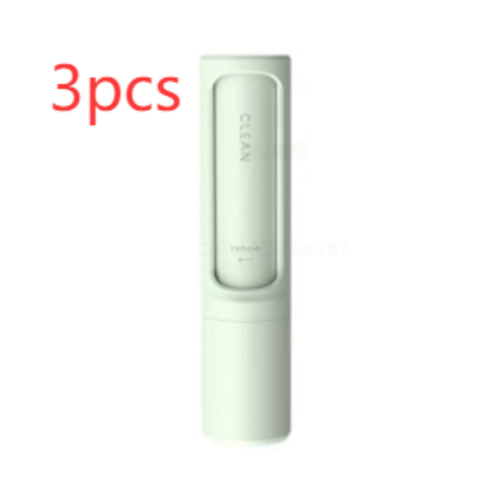 Three self-cleaning pet hair remover brushes designed for removing fur, lint, and pet hair from clothes, furniture, and bedding.