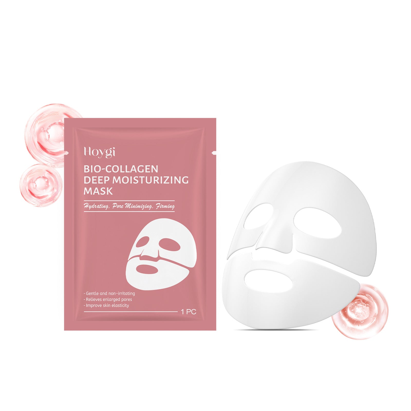 Bio-Collagen Deep Moisturizing Mask packaging with a white mask sheet on a white background