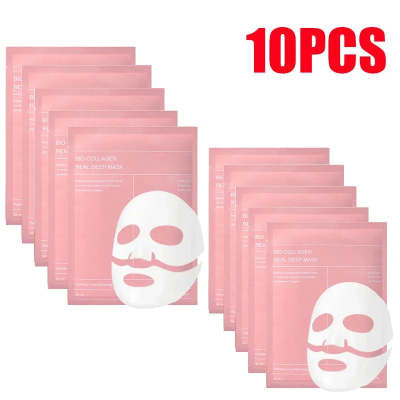 the picture shows 10 pieces of collagen mask 