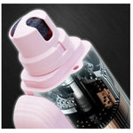 Close-up of a pink LED pet nail trimmer and grinder showing precision grooming components and durable design details.
