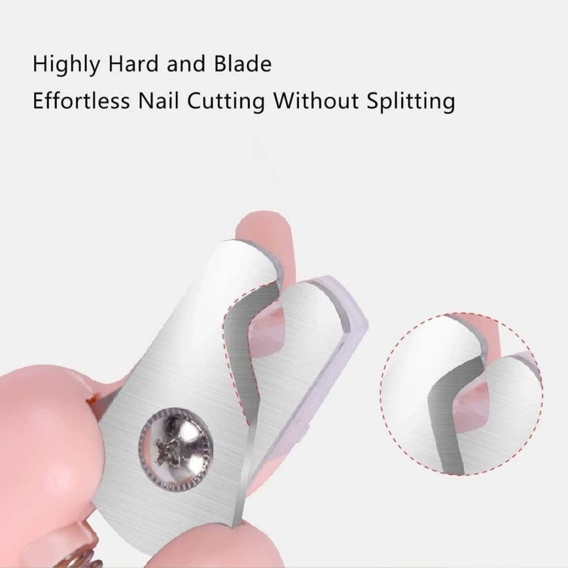 Nail cutting tool with a close-up inset on a white background