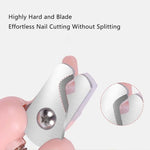 Nail cutting tool with a close-up inset on a white background