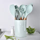 Silicone Kitchen Utensil Set with Wooden Handles – Heat Resistant Cooking Tools