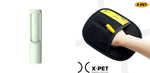 Black dog training collar with yellow accents and green remote control device designed for pet training and behaviour management.